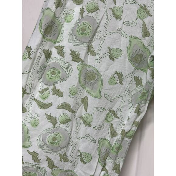 India Amory Floral Cotton Pajama Set Long Sleeve Button LRG 2 Piece Boho Coastal - Picture 8 of 11